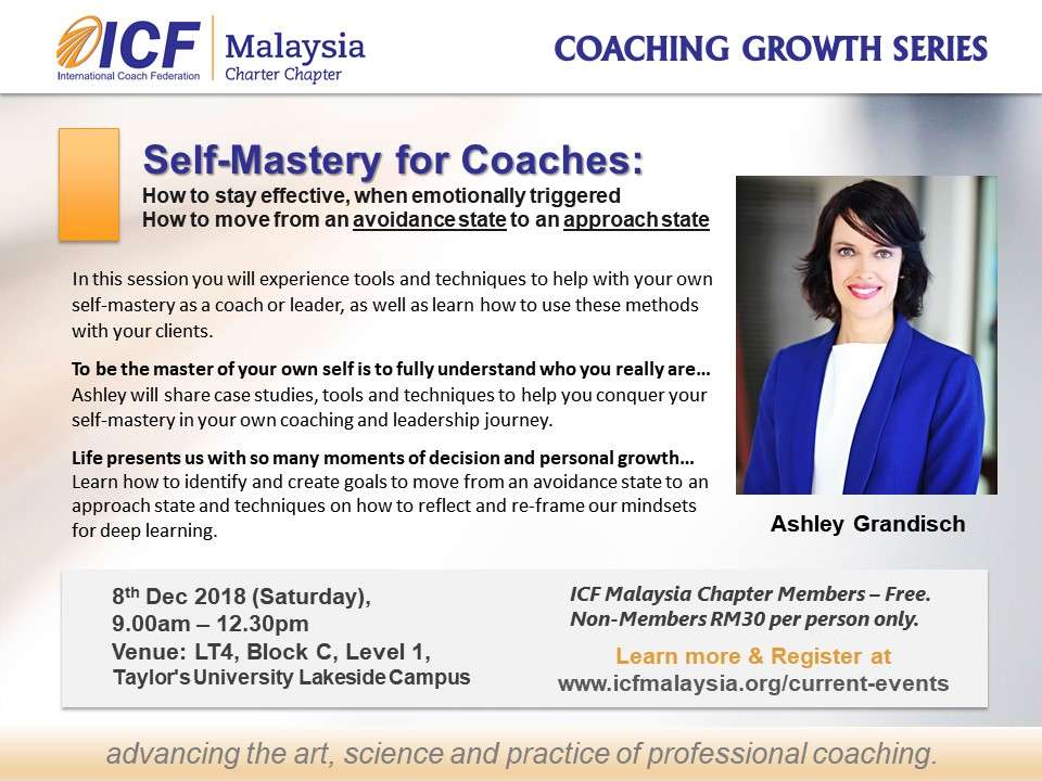 ICF Malaysia Workshop Coach Ashley Grandisch, ACC ICF Malaysia Workshop Coach Ashley Grandisch, ACC